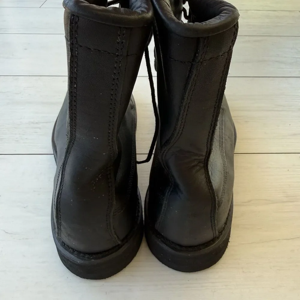 Addison Shoe Steel Toe Leather Combat Boots Men's US 10.5 R Vibram Soles Black